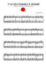 Téléchargez l'arrangement pour piano de la partition de Traditionnel-J-ai-des-pommes-a-vendre en PDF